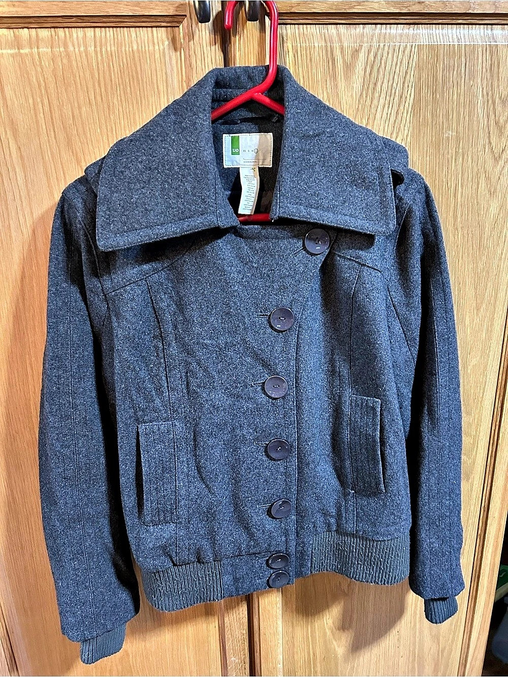 UO Wool Blend Gray Pea Coat Size Large